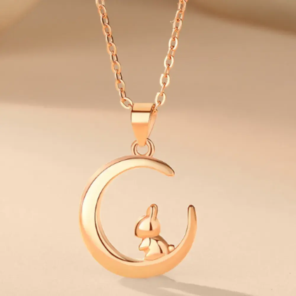 Collar de conejo de plata de Ley S925 - Imagen 2