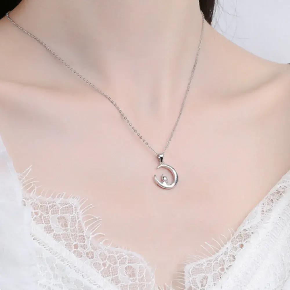 Collar de conejo de plata de Ley S925 - Imagen 3